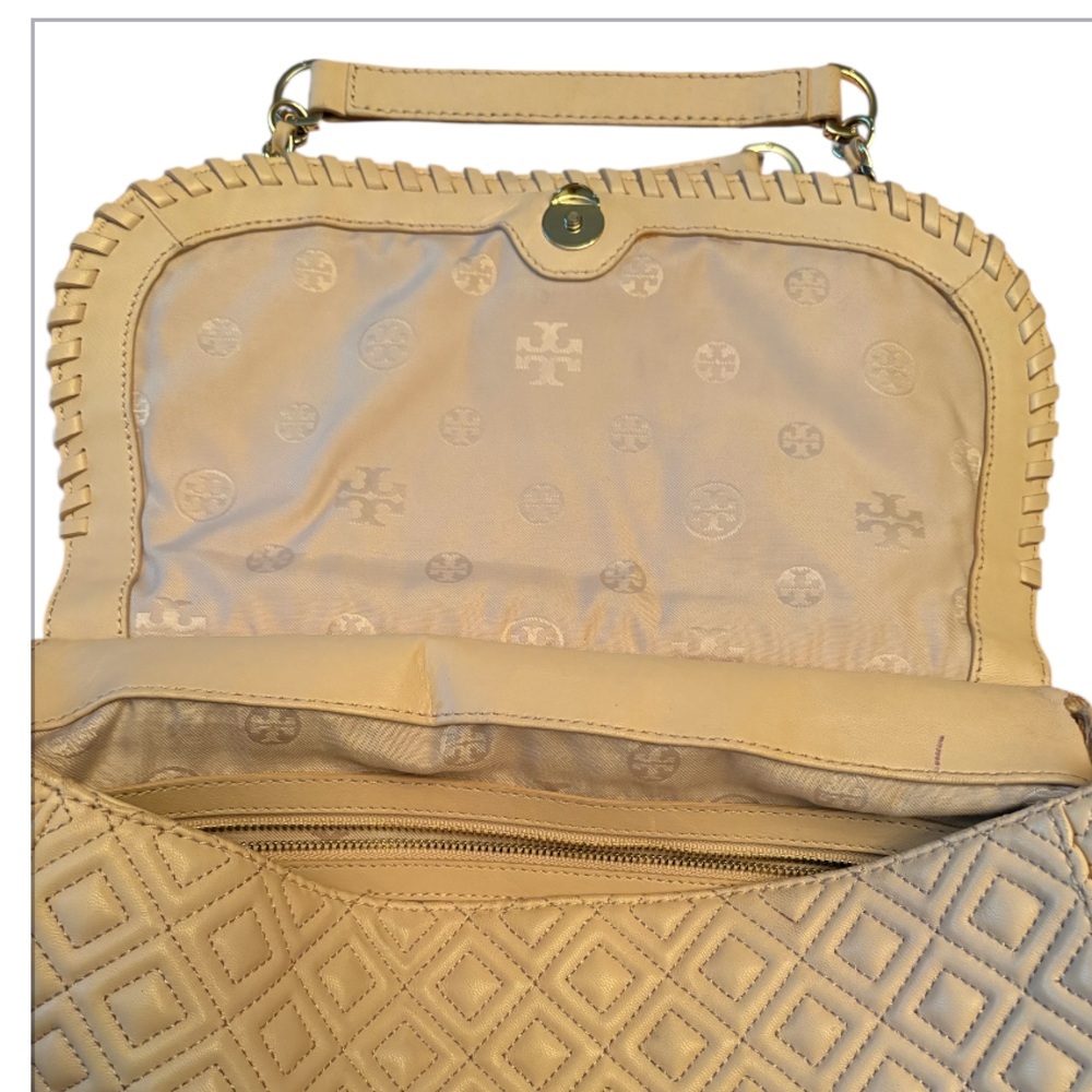 Tory Burch Quilted Leather Marion Shoulder Bag in Blush - Picture 8 of 14